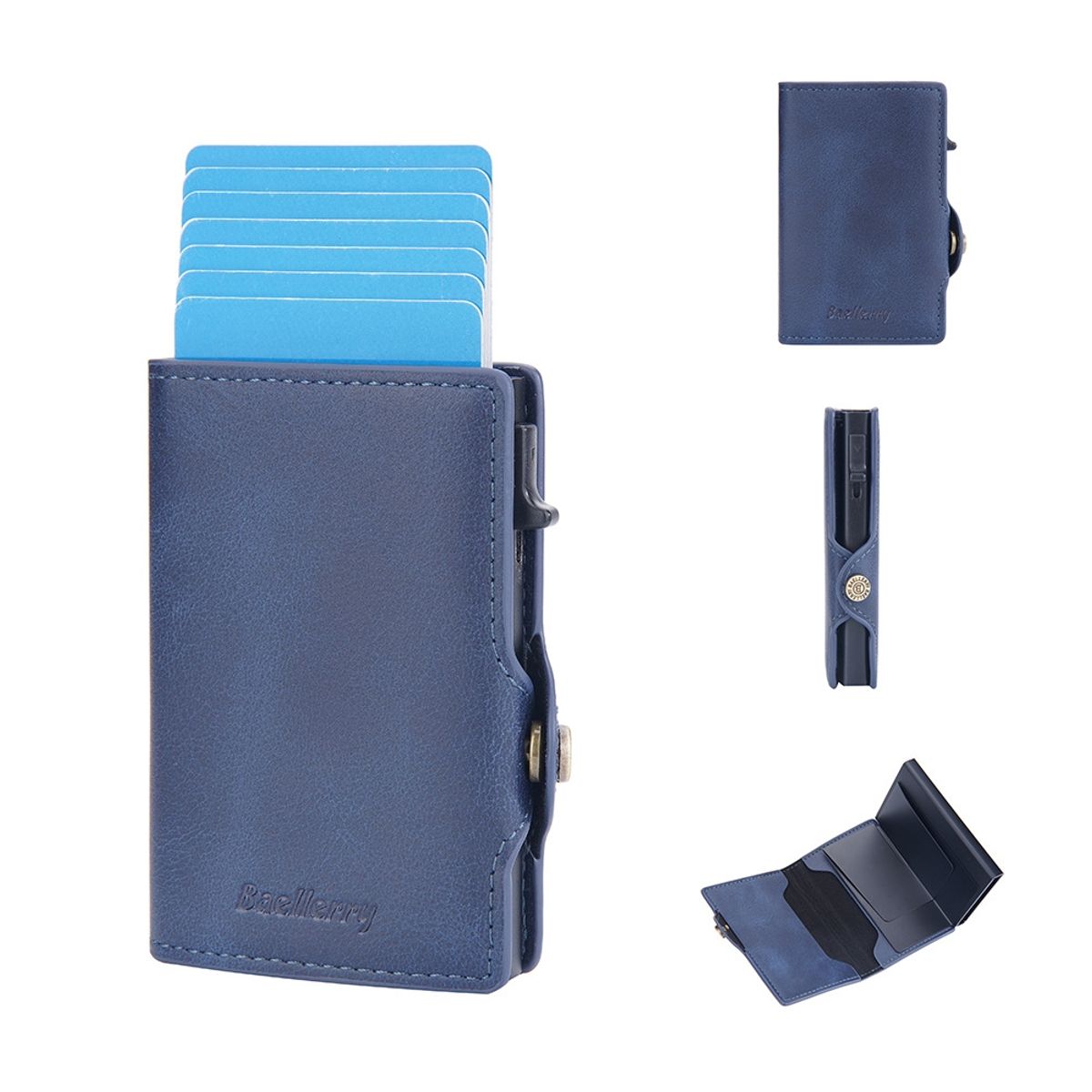 BAELLERRY - Billetera Tarjetero Rfid Compacta Cuero Pu  Baellerry