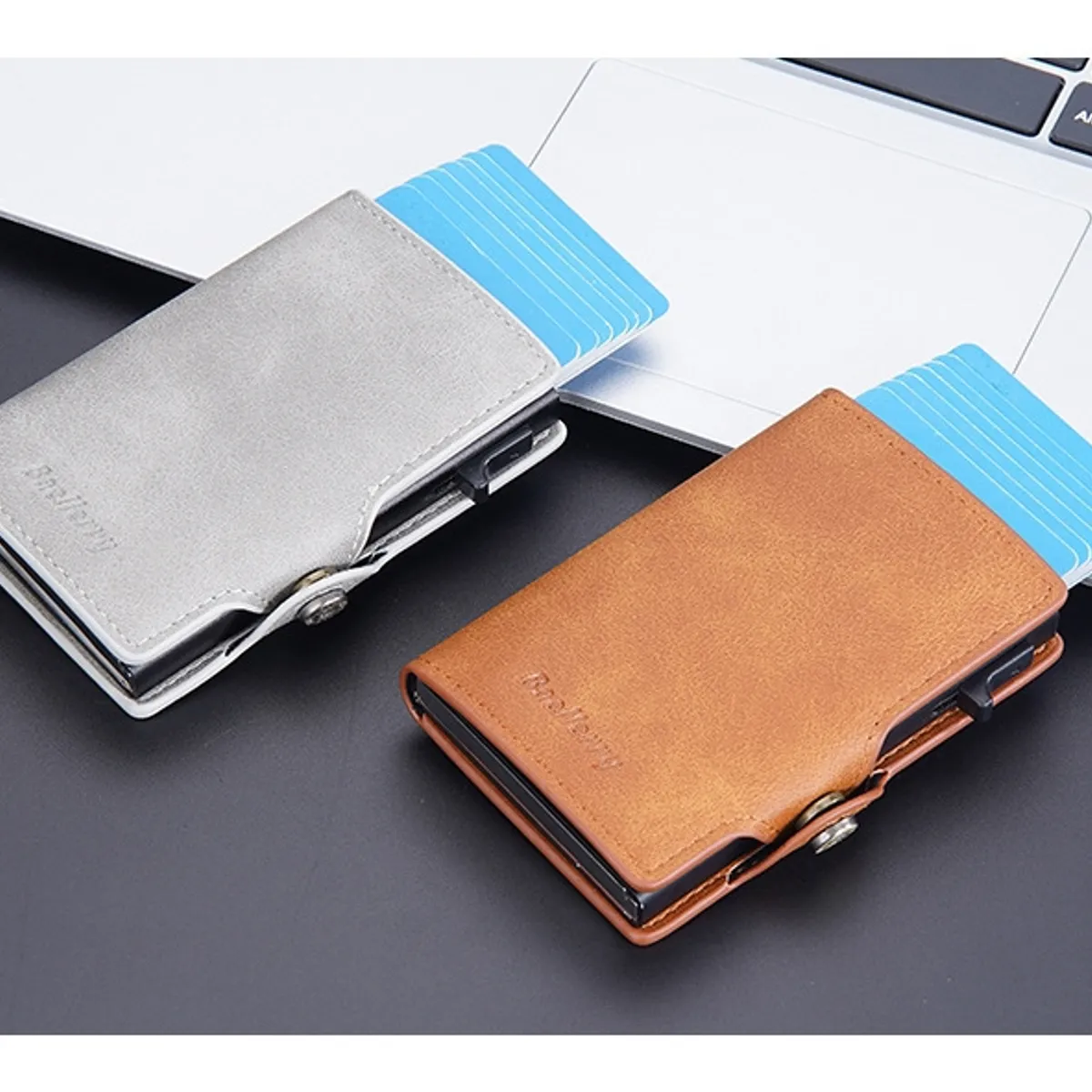 BAELLERRY - Billetera Tarjetero Rfid Compacta Cuero Pu  Baellerry