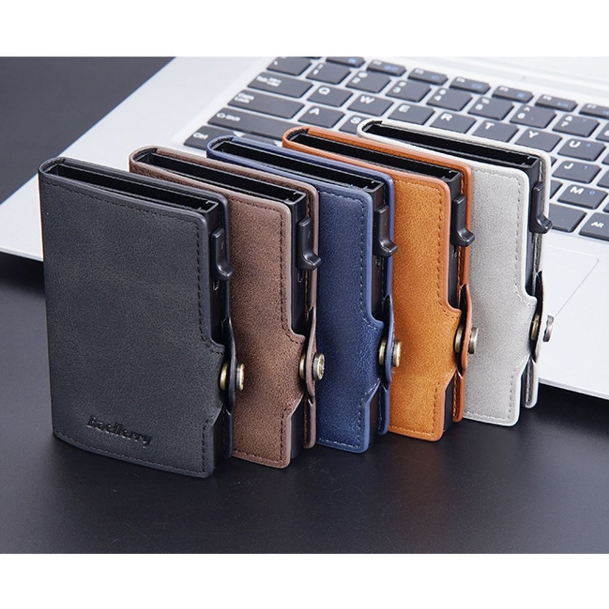 BAELLERRY - Billetera Tarjetero Rfid Compacta Cuero Pu  Baellerry