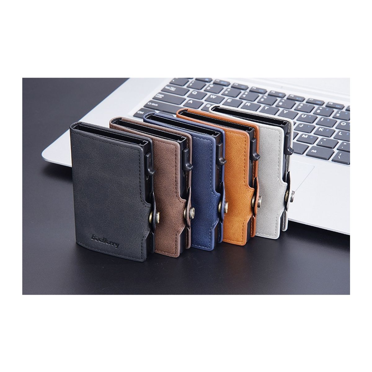 BAELLERRY - Billetera Tarjetero Rfid Compacta Cuero Pu  Baellerry