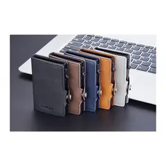 BAELLERRY - Billetera Tarjetero Rfid Compacta Cuero Pu