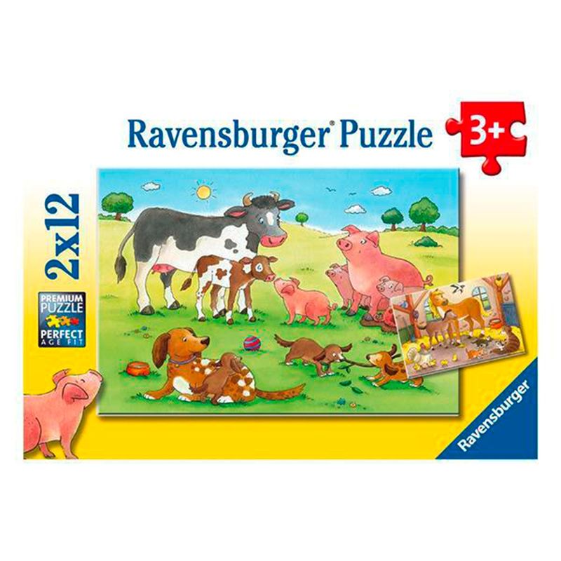 RAVENSBURGER - Puzzle Familias De Animales - 2X12 Ravensburger