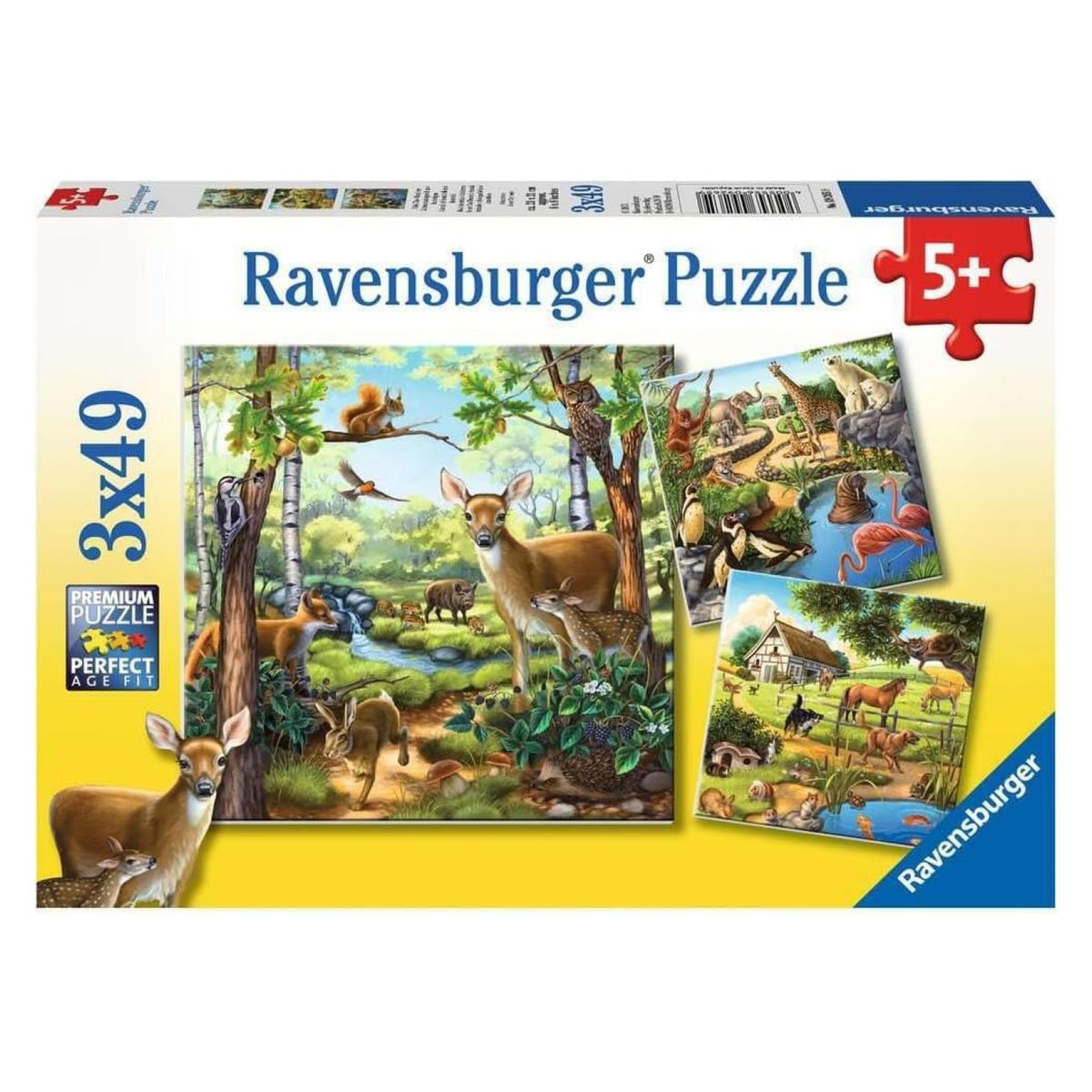 RAVENSBURGER - Caramba Puzzle Bosque, Zoologico, Campo 3X49 Ravensburger
