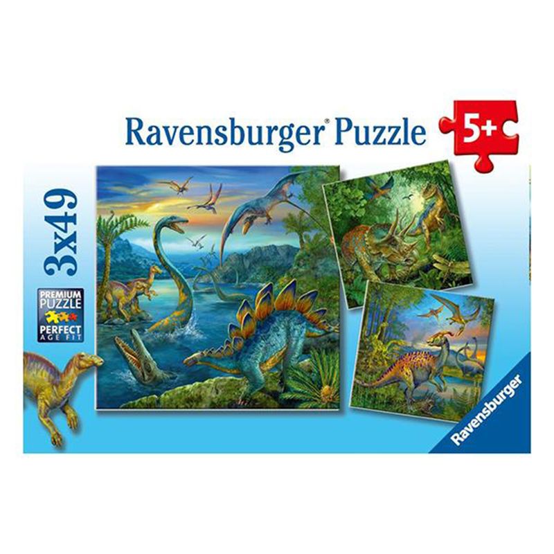 RAVENSBURGER - Puzzle Dinosaurios - 3X49 Ravensburger