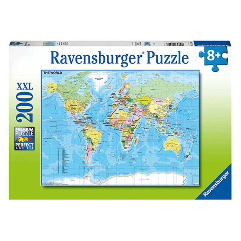 RAVENSBURGER - Puzzle Xxl Mapa Del Mundo 200 Piezas Ravensburger