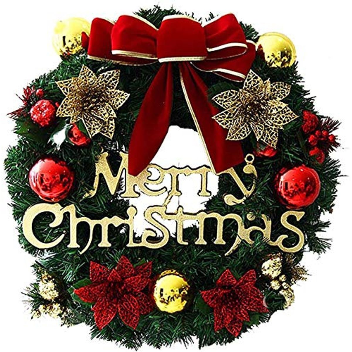 EVERSO - Corona De Navidad 30 cm Puerta Delantera Interior O Exterior