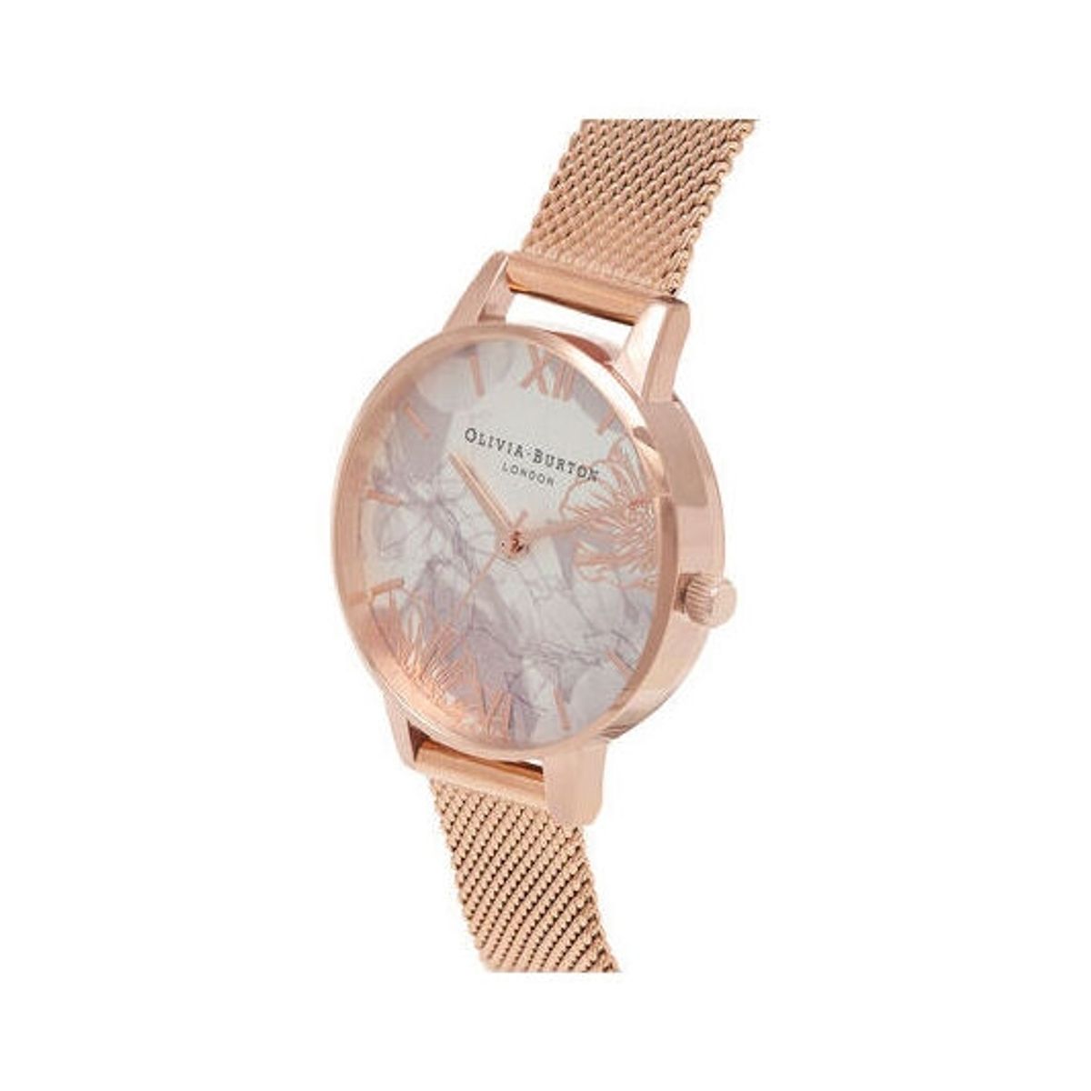 OLIVIA BURTON - Reloj Abstract Floral Malla Oro Rosado