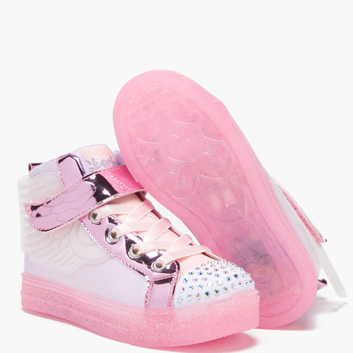 SKECHERS - Zapatilla Niña Luces Rosada