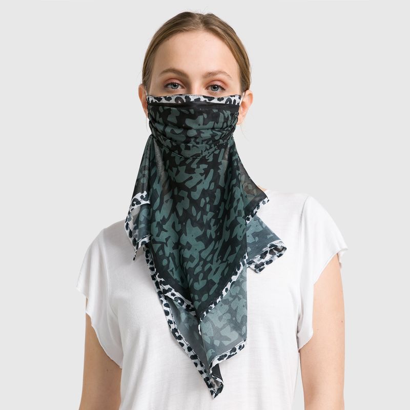 BLU - Pañuelo Mascarilla Verde Militar Animal Print