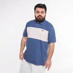 GANGSTER - Plus Polera Cuello Destroy Azul