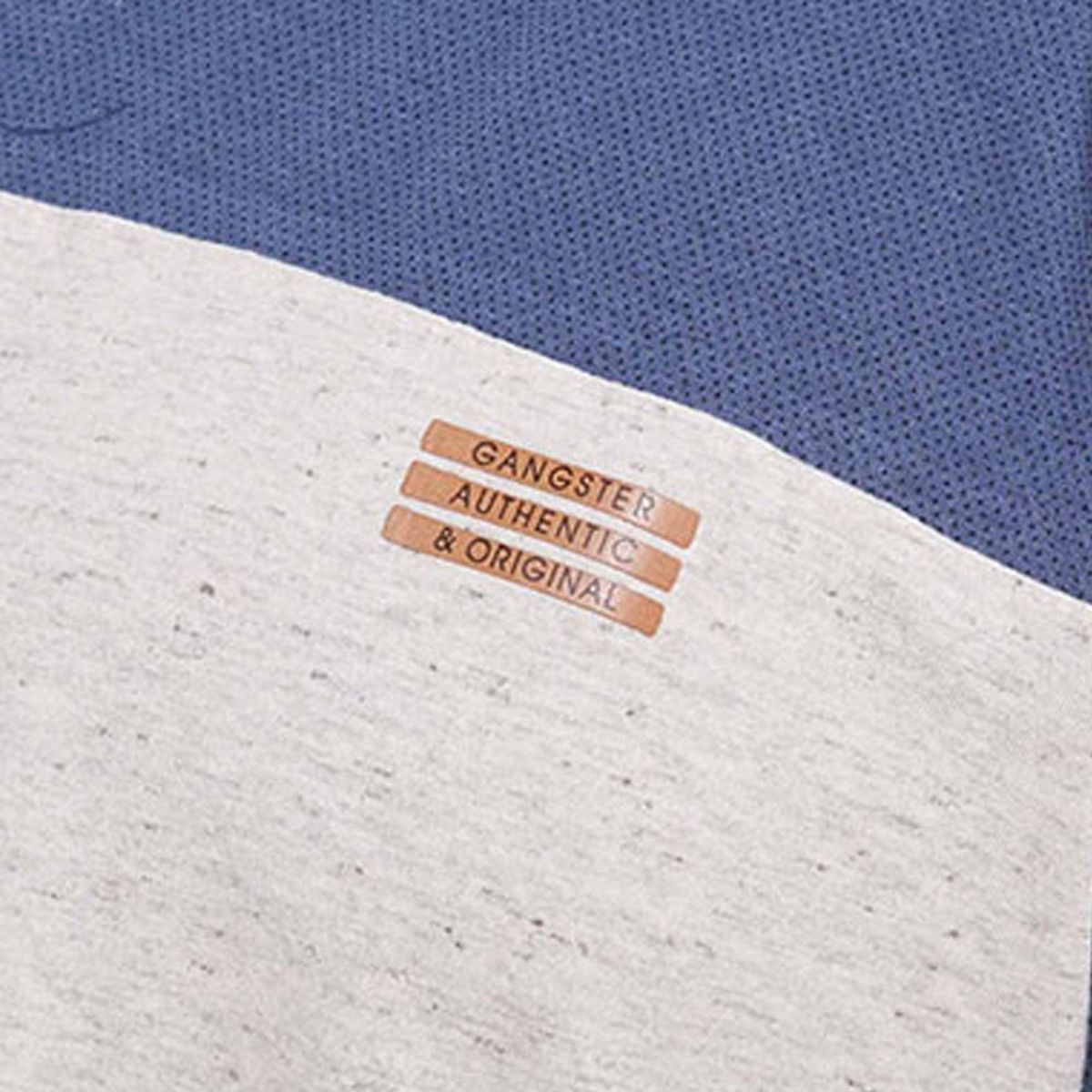 GANGSTER - Plus Polera Cuello Destroy Azul Gangster