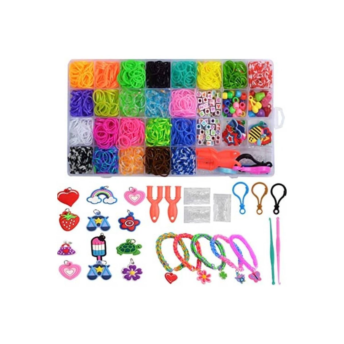 U BUY - Kit Para Hacer Pulseras De Elástico 23 Colores 1500+ Uds