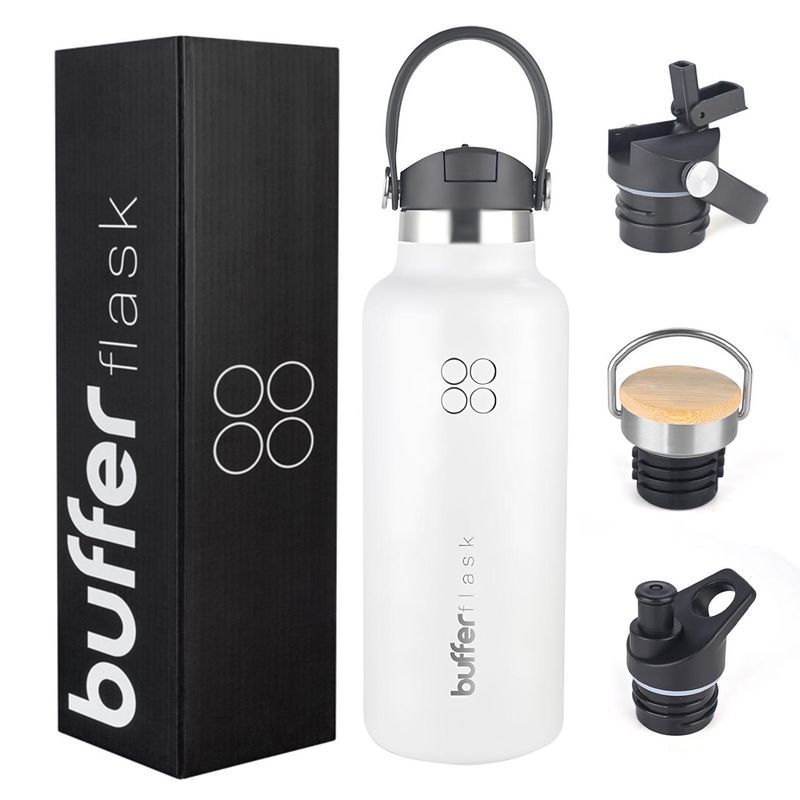 BUFFER FLASK - Termo Botella Agua Termica Acero Inox Buffer - Blanco