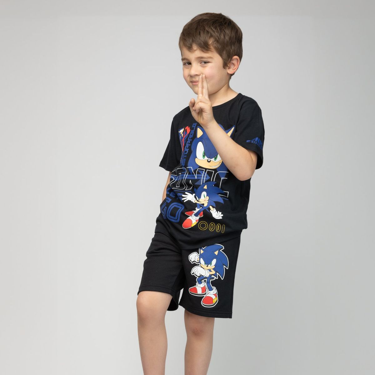 SONIC - Short Niño Sonic Power Negro Sonic