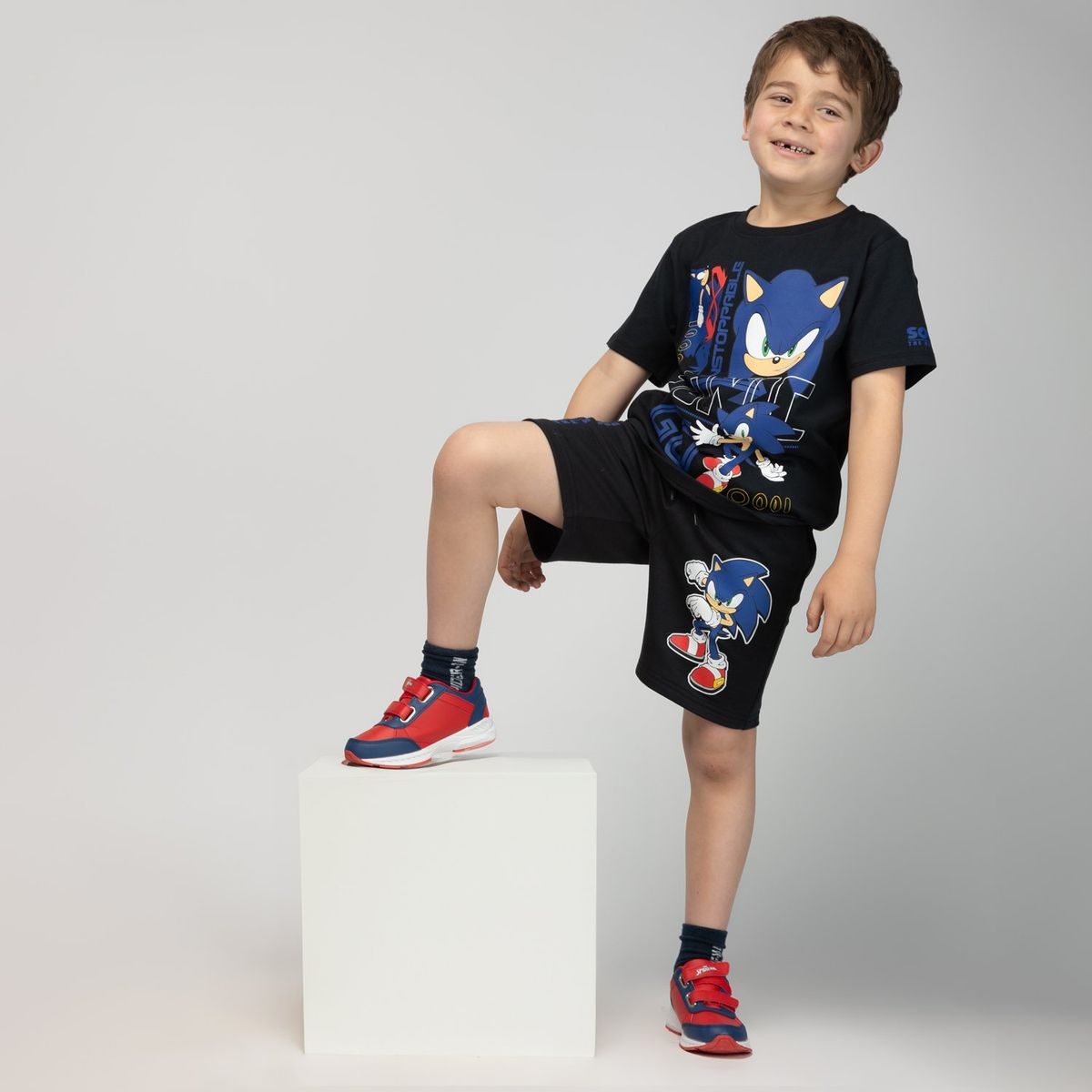 SONIC - Short Niño Sonic Power Negro Sonic