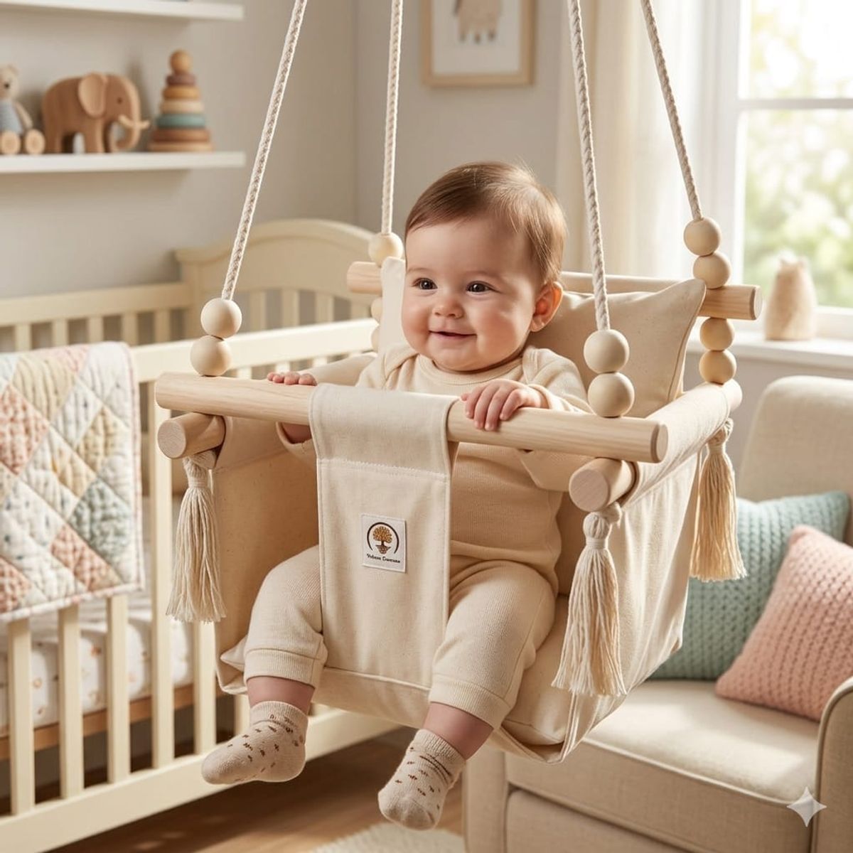 GENERICO - COLUMPIO ERGONÓMICO PARA BEBE CON CINTURON DE SEGURIDAD