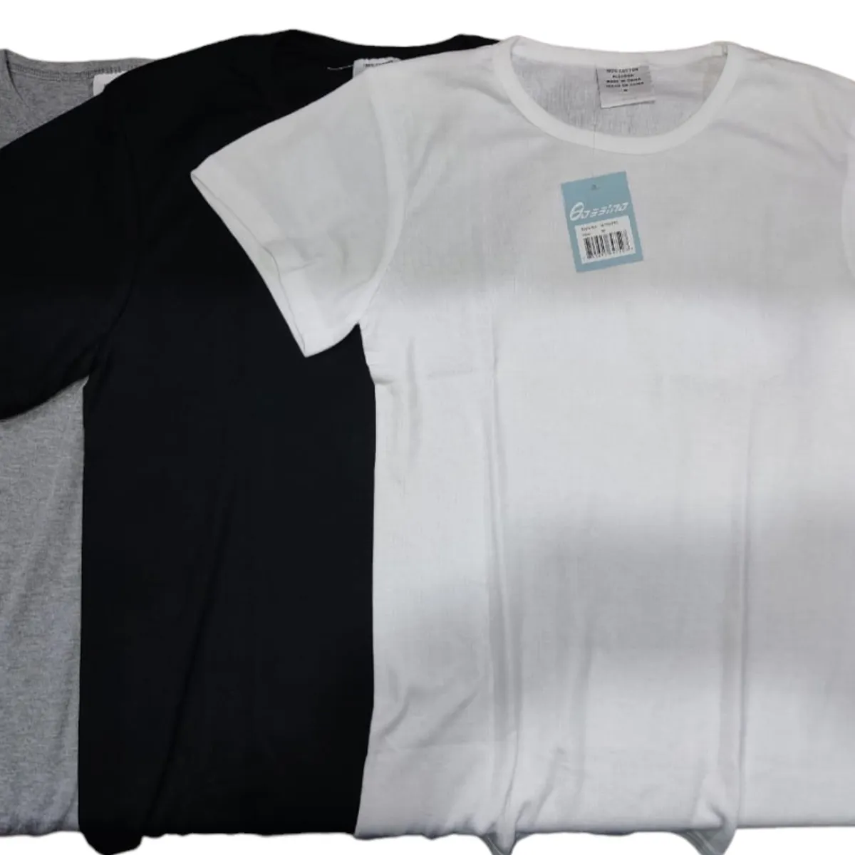 AGW - Pack 3 Camisetas 100% Algodón Hombre (blancas,gris,negras)