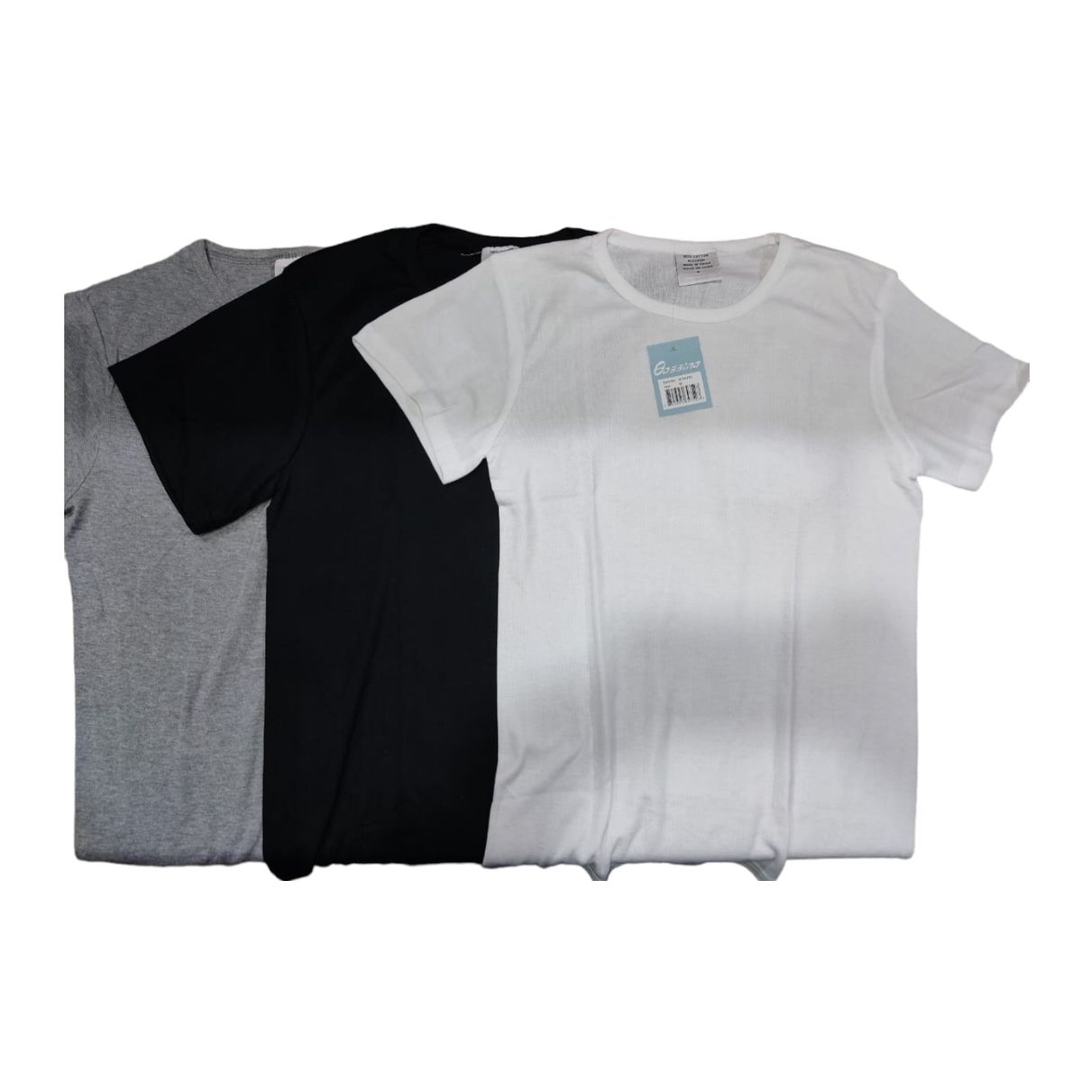 AGW - Pack 3 Camisetas 100% Algodón Hombre (blancas,gris,negras)