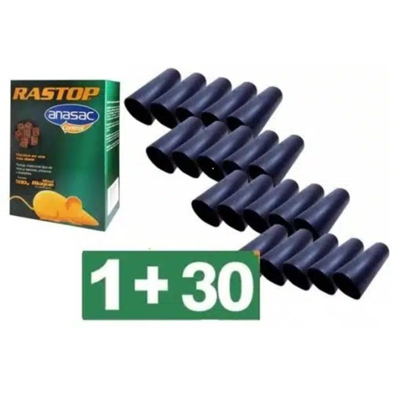 ANASAC - Pack 30 Trampa Tubos Para Rodenticidas Raton