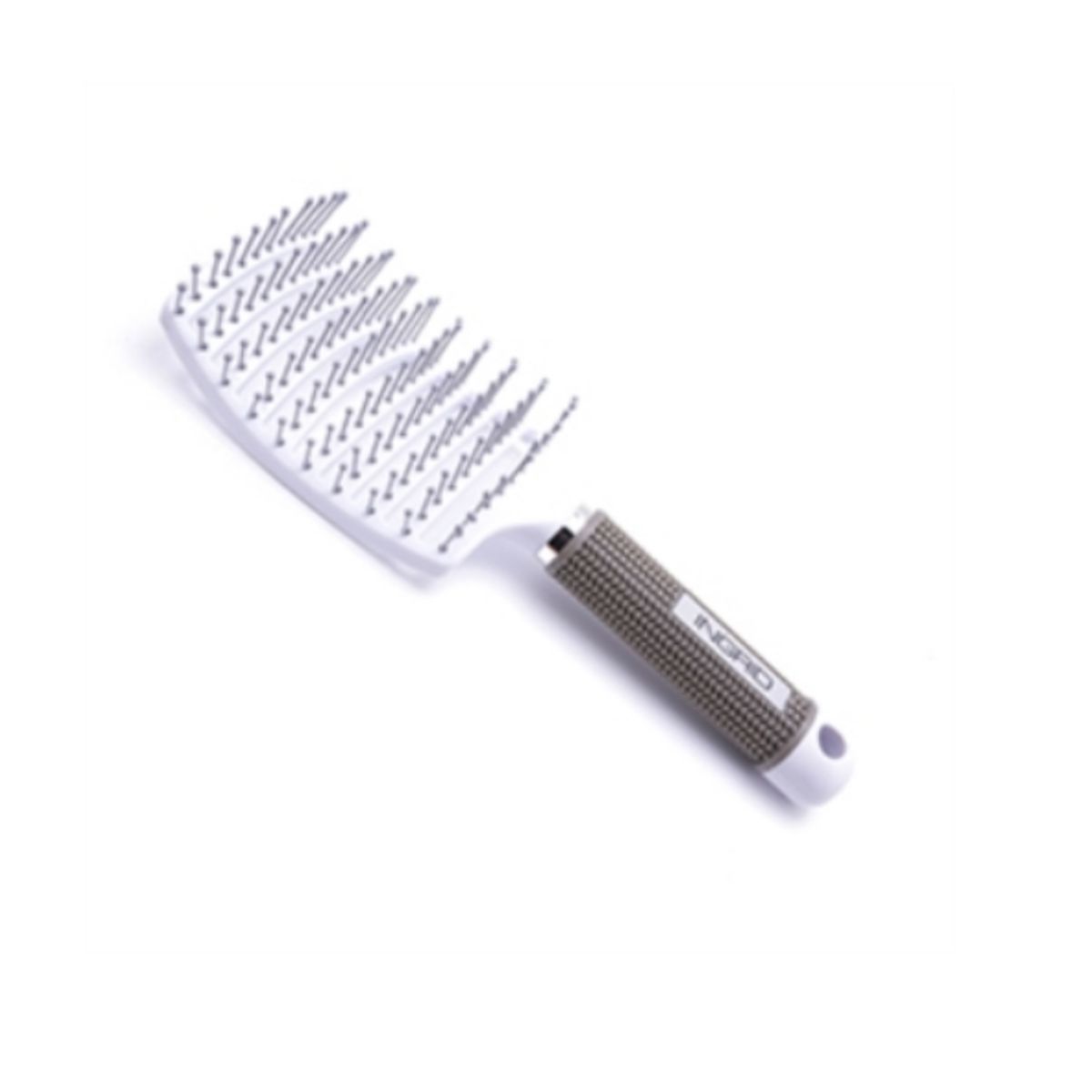 GENERICO - Cepillo Paleta Curva Ceramica Flexible Desenredante Blanco Maxcare