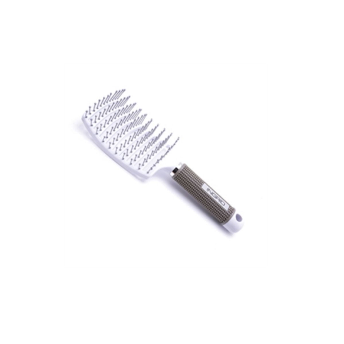 GENERICO - Cepillo Paleta Curva Ceramica Flexible Desenredante Blanco Maxcare