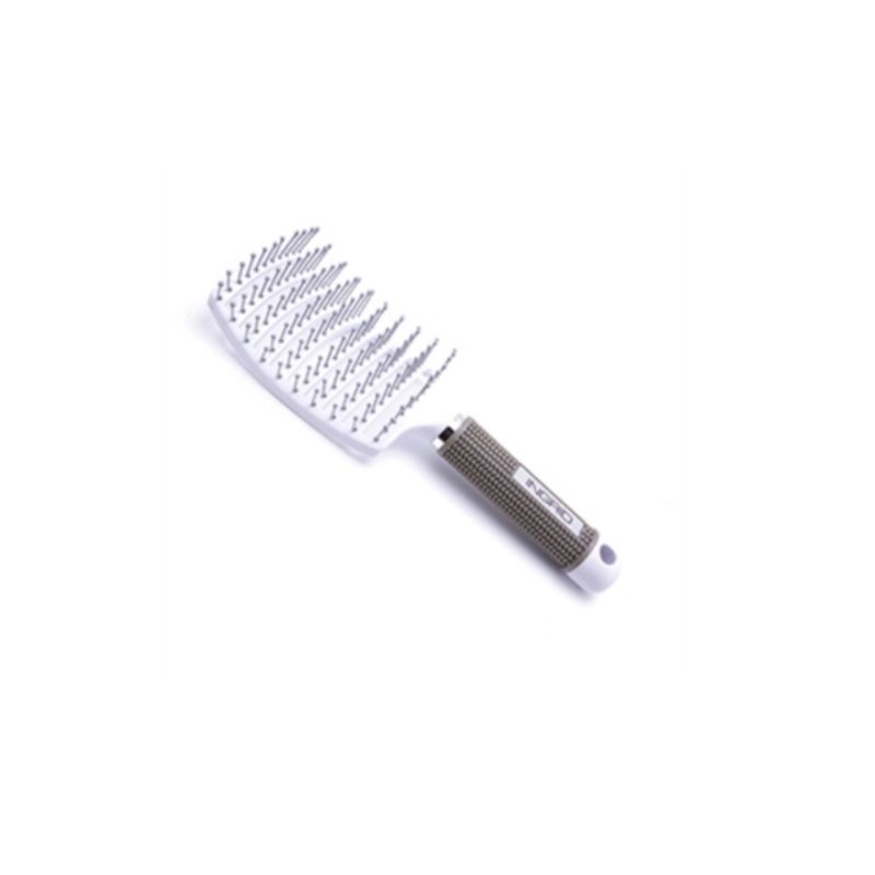 GENERICO - Cepillo Paleta Curva Ceramica Flexible Desenredante Blanco Maxcare