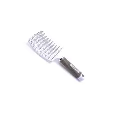 GENERICO - Cepillo Paleta Curva Ceramica Flexible Desenredante Blanco Maxcare