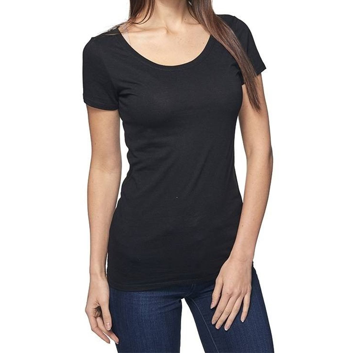 AGW - Pack 6 Poleras Negras Algodón Mujer