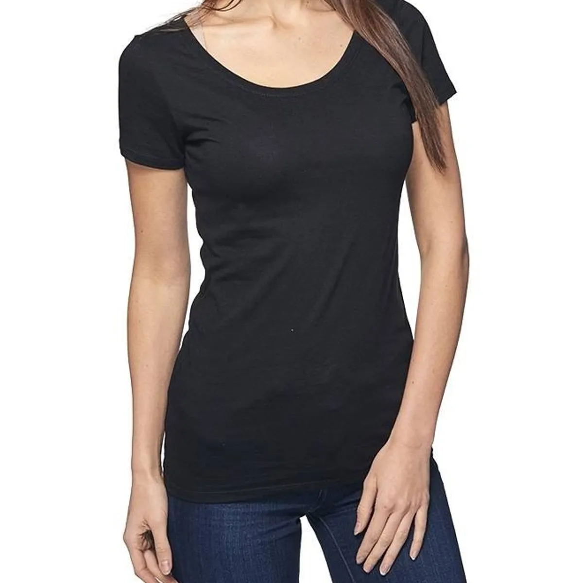 AGW - Pack 6 Poleras Negras Algodón Mujer