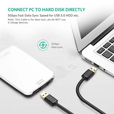 Imagen 2 del producto Cable M/M 3.0 USB-A/USB-A 2M Negro