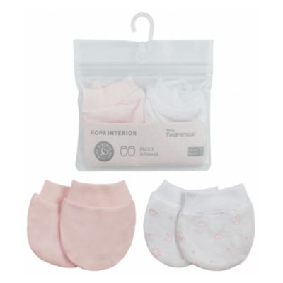 Set 2 Pares de Mitones para Bebes Rosa TALLA UNICA