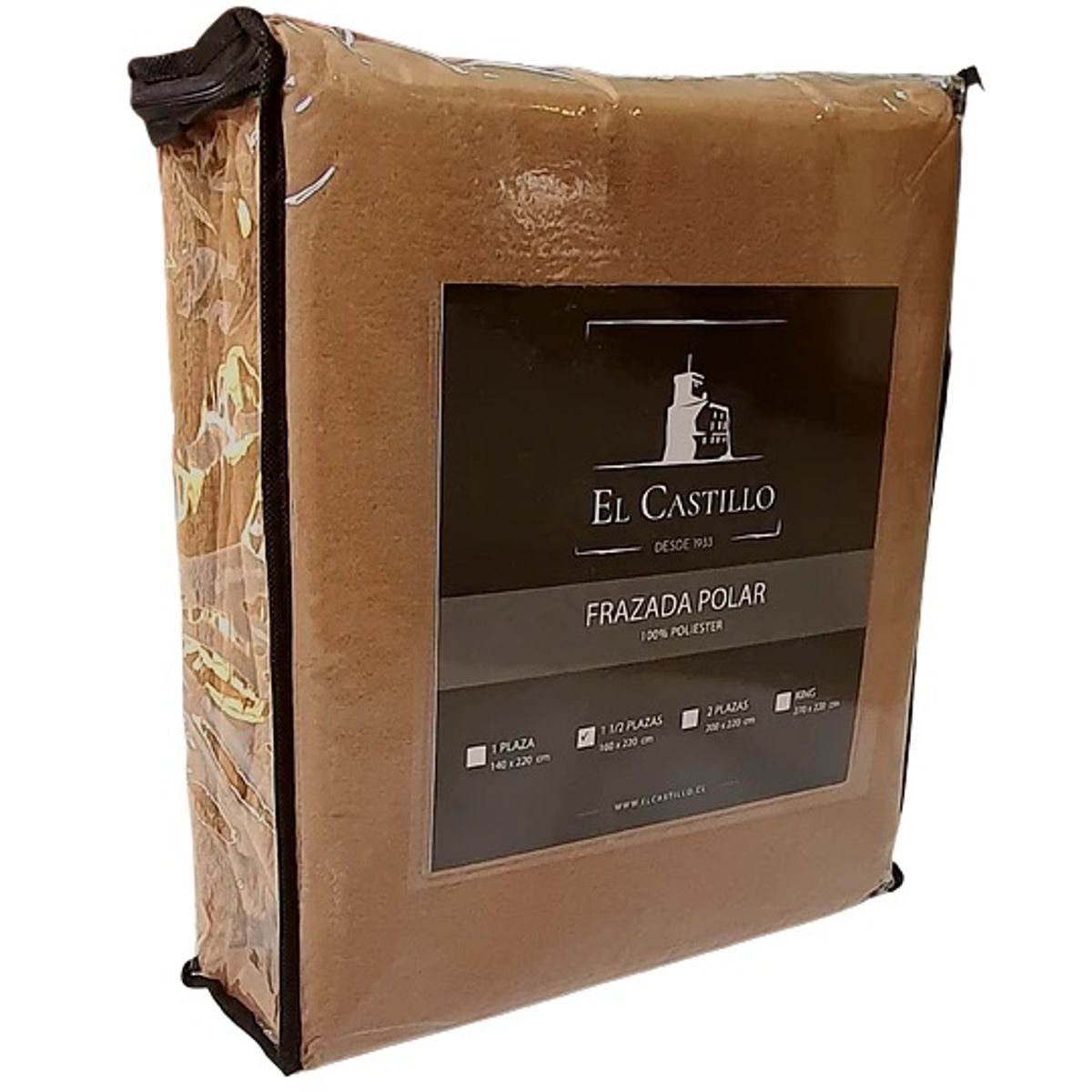 EL CASTILLO FRAZADAS - Frazada Flannel Beige 1 plaza