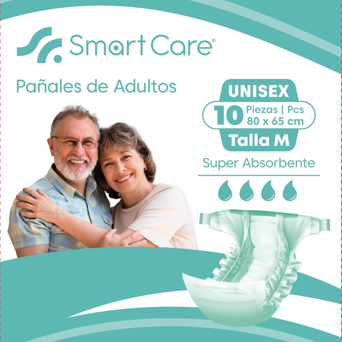 GENERICO - Pañales Adulto Smart Care Incontinencia Fuerte M. 10 Unidade.