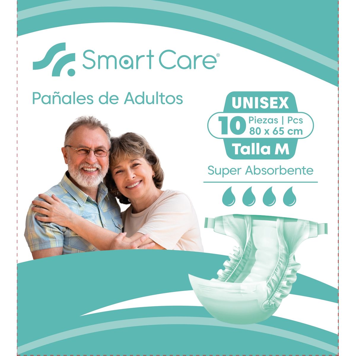 GENERICO - Pañales Adulto Smart Care Incontinencia Fuerte M. 10 Unidade.