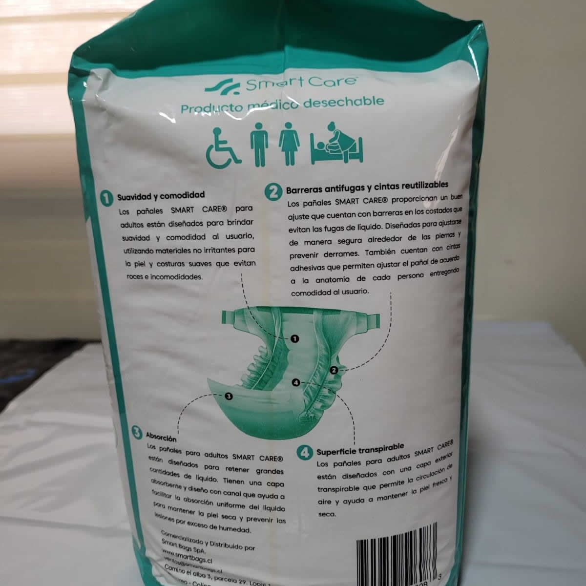 GENERICO - Pañales Adulto Smart Care Incontinencia Fuerte M. 10 Unidade.