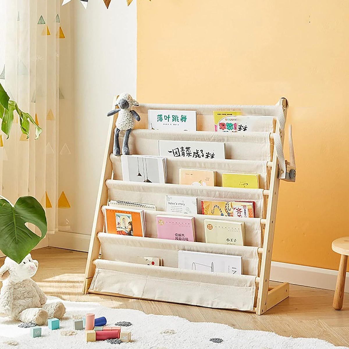 SANTU HOME & DECO - Librero Organizador de Madera Diseño Blanco Infantil