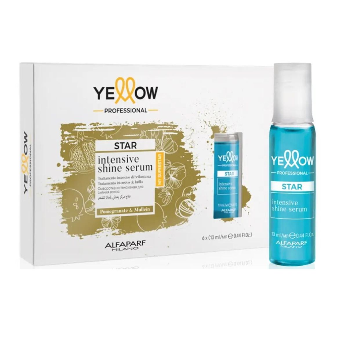 ALFAPARF MILANO - AMPOLLAS TRATAMIENTO INTENSIVO BRILLO YELLOW STAR ALFAPARF 6 UNIDADES.