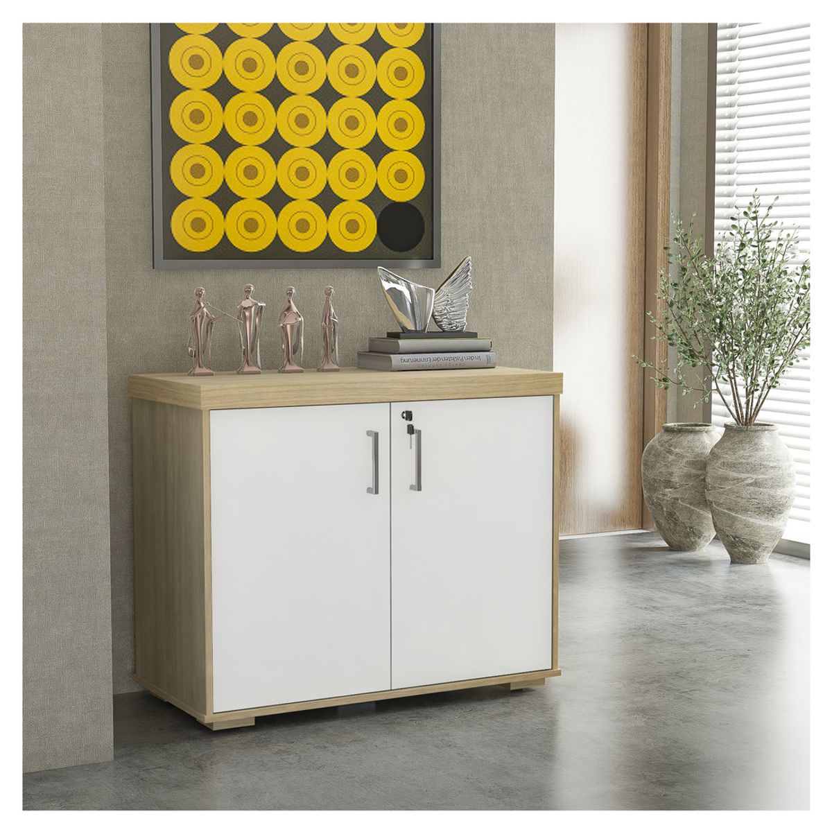 RODLER - Estante Organizador Delux Blanco con roble RODLER