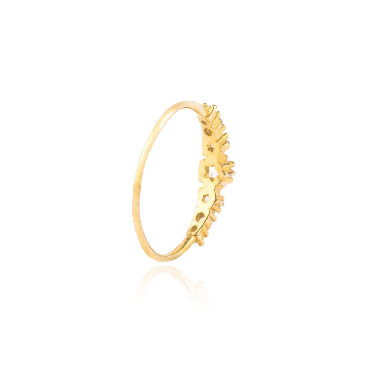 JB JOYAS BARON - Anillo de Plata Esterlina 925 Estrellas Circon Revestido en Oro 18kt