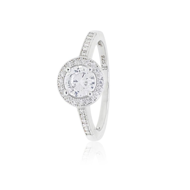 JB JOYAS BARON - Anillo de Plata Esterlina 925 Solitario Redondo