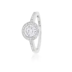 JB JOYAS BARON - Anillo de Plata Esterlina 925 Solitario Redondo