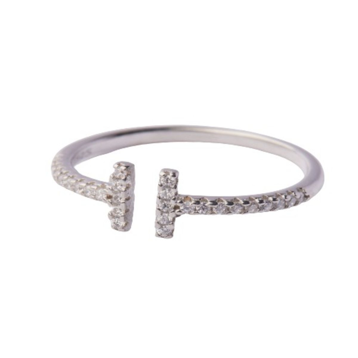 JB JOYAS BARON - Anillo de Plata Esterlina 925 Abierto Circon