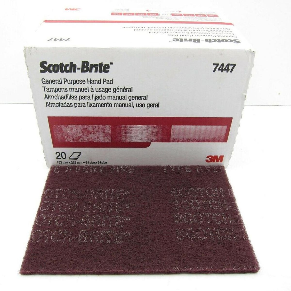 3M - ScotchBrite Pack 3 Almohadillas Pulir Ac Inox 3M 7447