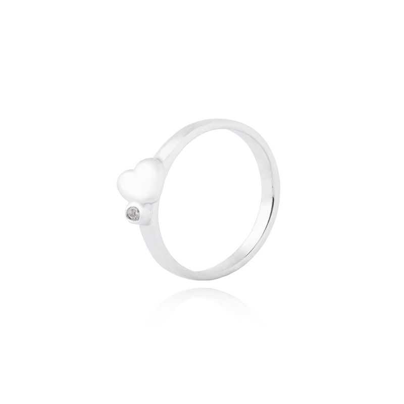 JB JOYAS BARON - Anillo de Plata Esterlina 925 Corazón Inclinado