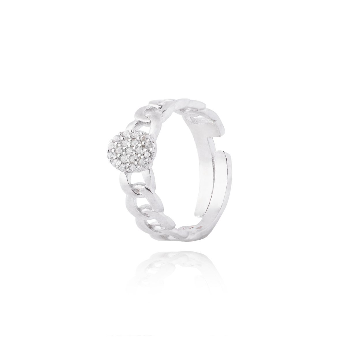 JB JOYAS BARON - Anillo de Plata Esterlina 925 Ajustable Cartier Circon