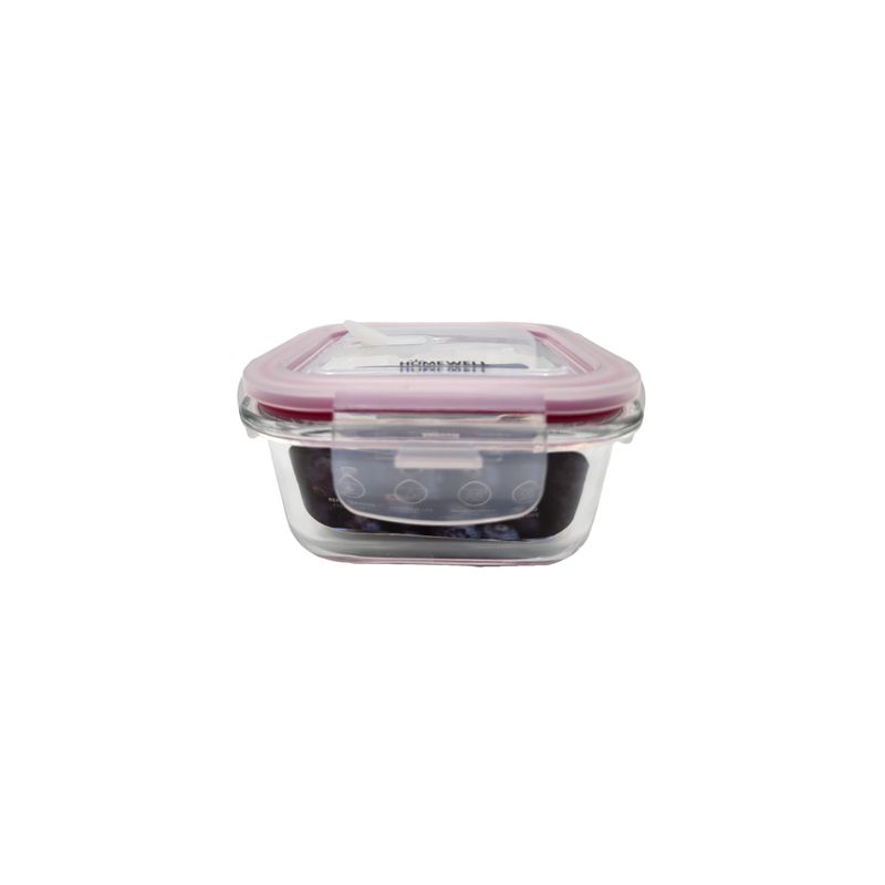 HOMEWELL - Contenedor Hermetico Vidrio Cuadrado 390ml HOMEWELL
