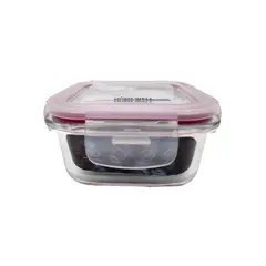 HOMEWELL - Contenedor Hermetico Vidrio Cuadrado 390ml