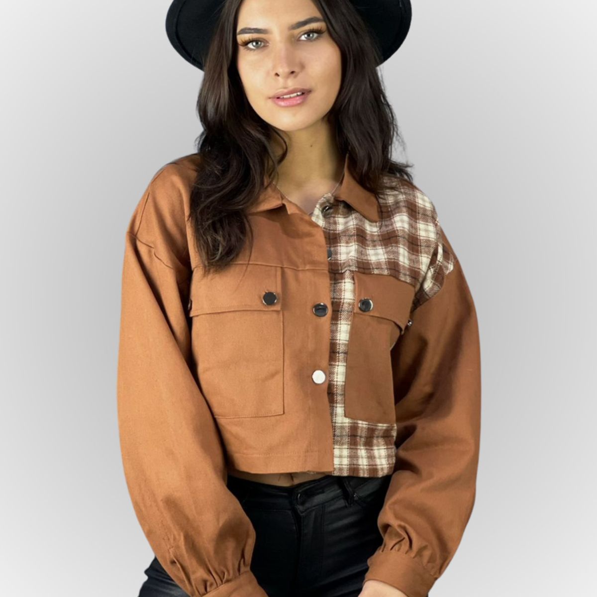 ENIGMATICA BOUTIQUE - Chaqueta Mezclilla Decoración Cuadros ENIGMATICA BOUTIQUE