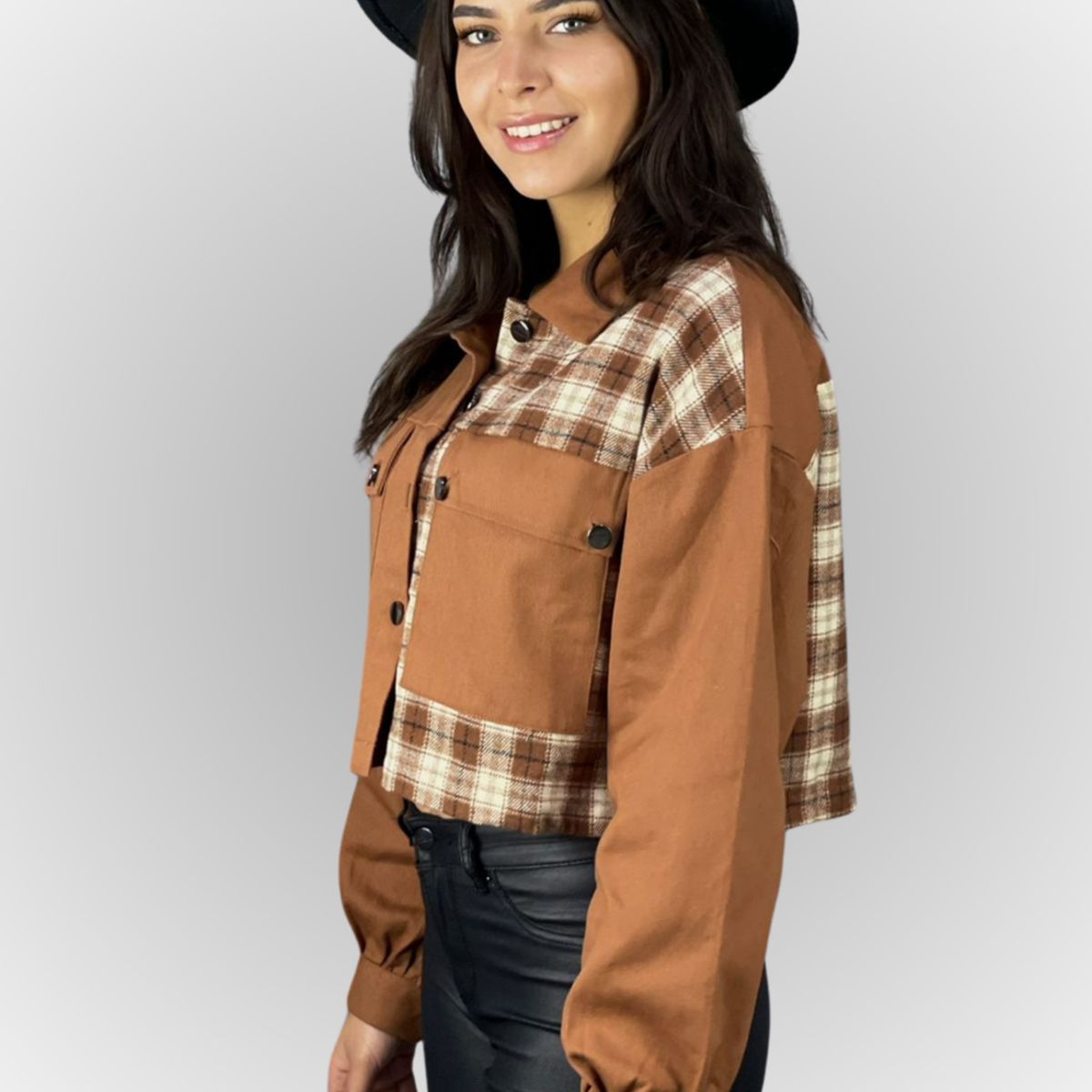 ENIGMATICA BOUTIQUE - Chaqueta Mezclilla Decoración Cuadros ENIGMATICA BOUTIQUE