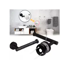 GENERICO - Portarrollo De Papel Higiénico De Acero Inoxidable Negro